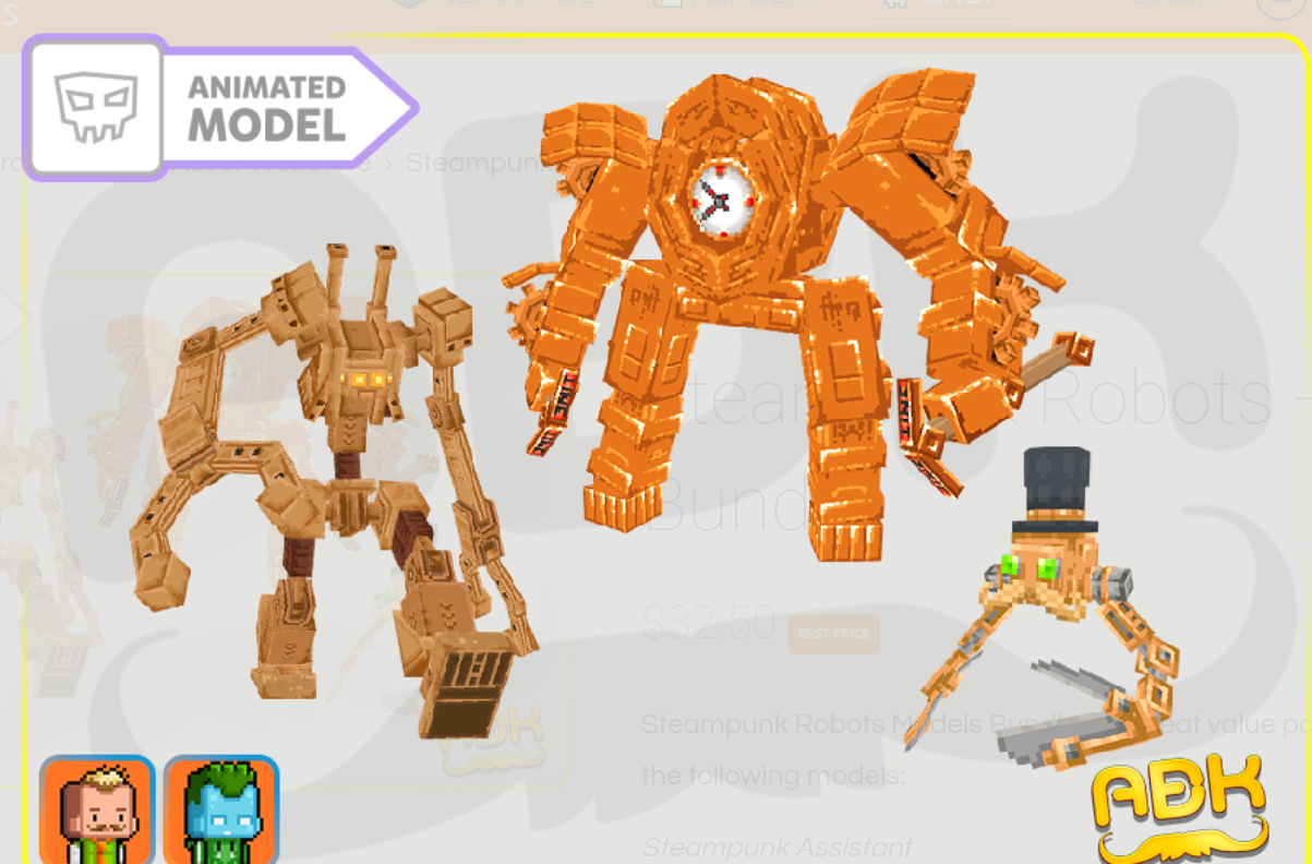Screenshot 2023-12-17 at 15-50-42 Steampunk Robots - Model Bundle _ ArtsByKev Official Website.png