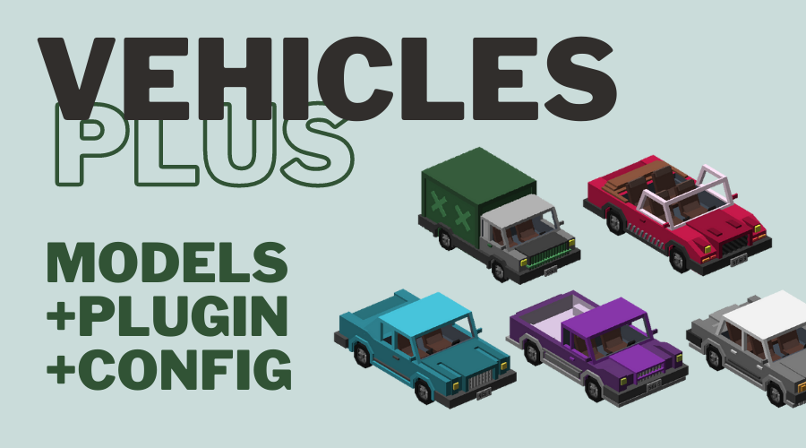 6x of 3D Vehicles - 3D Model - Config and resourcepack for VehiclesPlusPro