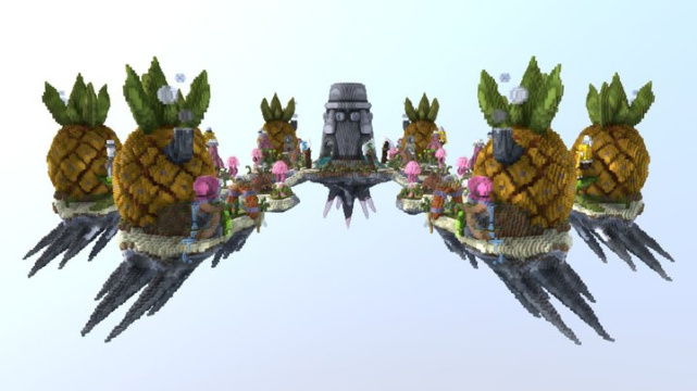 SpongeBob - SkyWars/BedWars 8×4 Map // [HQ] $20 Minecraft NICKELODIAN custom build // EXTREME DETAIL