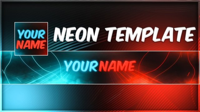 FREE NEON BANNER & AVATAR TEMPLATE! WAS $1