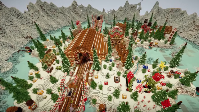 Minecraft Christmas Hub /Spawn Map / Ice Spawn ! // SUPER DETAILED CHRISTMAS LOBBY // SEE PICS!!!!