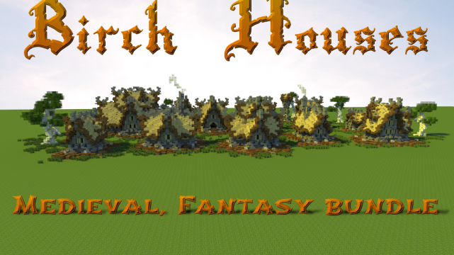 Nordic Fantasy House Pack - 13 Medieval Birch Houses Great for Fantasy Maps