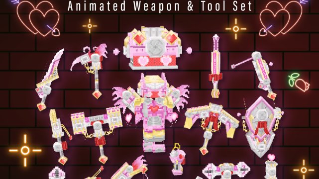 Valentines Animated Weapon And Tool Set